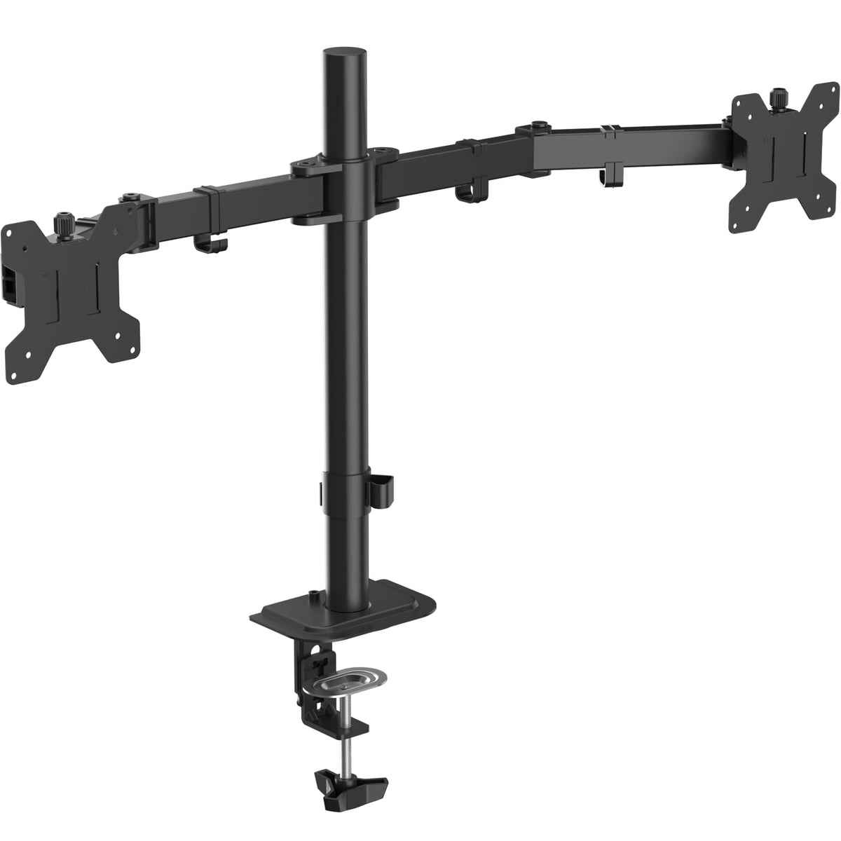 Suptek Dual Monitor Desk Mount, Adjustable Dual Monitor Arm for 2 Monitor Screens up to 43 inch, 15.75" Pole Monitor Stand for Desk, Holds up to 22 lbs, Black(MD9442LB)