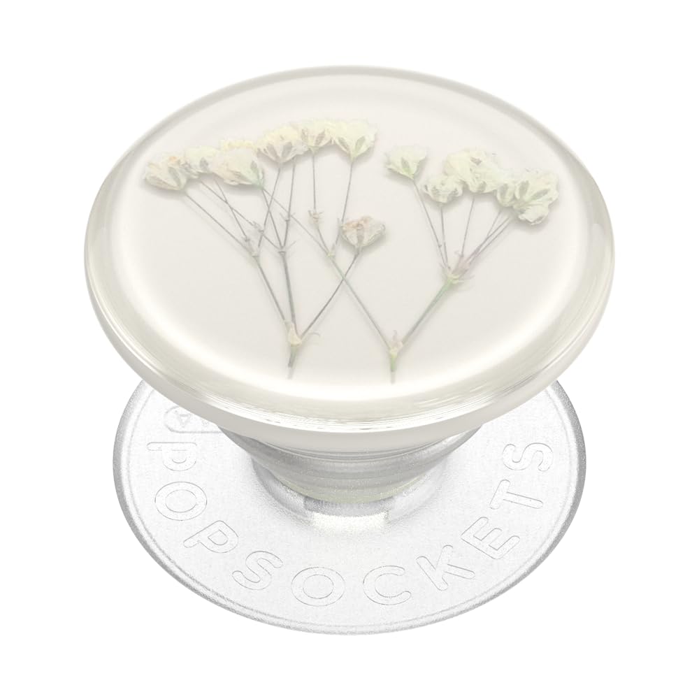 PopSockets Adhesive Phone Grip, Holder, Phone Stand, Flower - Pressed Flower Baby's Breath