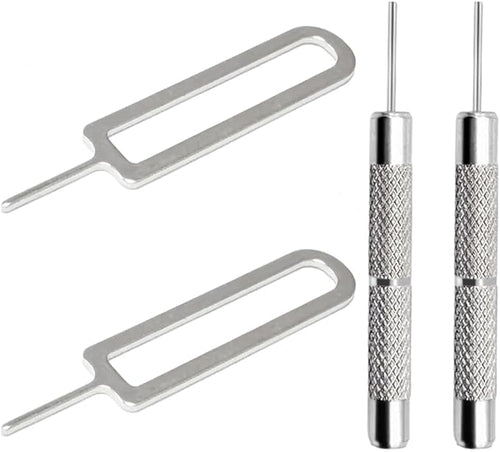 AYWFEY 4 Pcs SIM Card Removal Openning Tool Tray Eject Pins Needle Opener Ejector Compatible with All iPhone Apple iPad HTC Samsung Galaxy Cell Phone Smartphone Watchchain Link Remover (Style C)