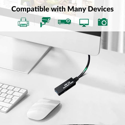 25Feet Active USB 3.0 extension cable,Long USB Extension Cord A-Male A-Female,With Expansion Chipset Signal Boosters, Compatible With Oculus Quest 3,VR, Xbox, PS4, Webcam,etc.
