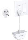 TROND Flat Outlet Extender with 6 Inch Cord - 3 Way Angled Plug Extension Outlet Adapter, Cruise Ship Essentials, Small Multiple Plug Splitter for Home Office Travel, White