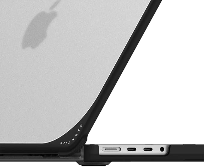 CASETiFY Bounce MacBook Pro 16-inch (M3/M4) Case [Enhanced Protective Corner Design/Ventilation Cutouts/Anti-Slip Grip] - Nantucket Blue Hydrangeas by Ann Marie Coolick - Clear Black