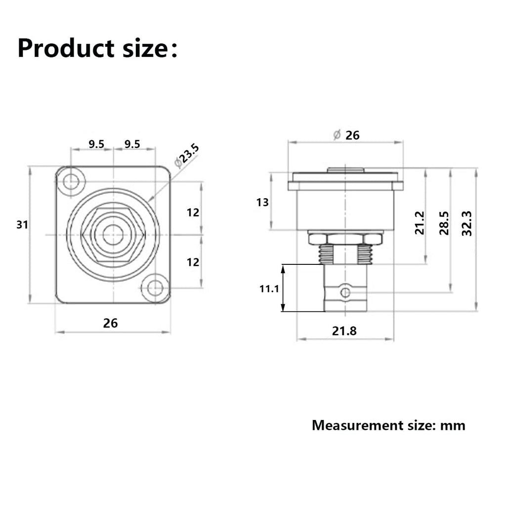 PENGLIN 2PCS BNC D Series Panel-Mount Bulkhead Connector Female/Female