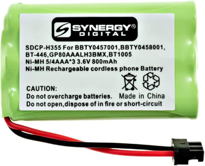 Synergy Digital Cordless Phone Battery, Compatible with Uniden BT-909 Cordless Phone, (Ni-MH, 3.6V, 800 mAh) Ultra Hi-Capacity Battery