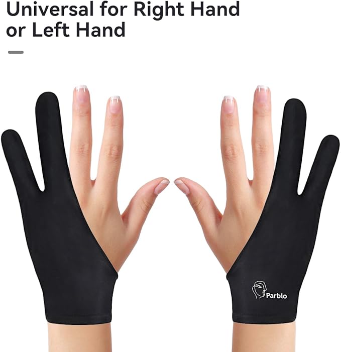 Parblo PR-01 Drawing Glove 2Pack,Digital Drawing Artist Glove Two Finger ArtGlove for Right Hand and Left Hand
