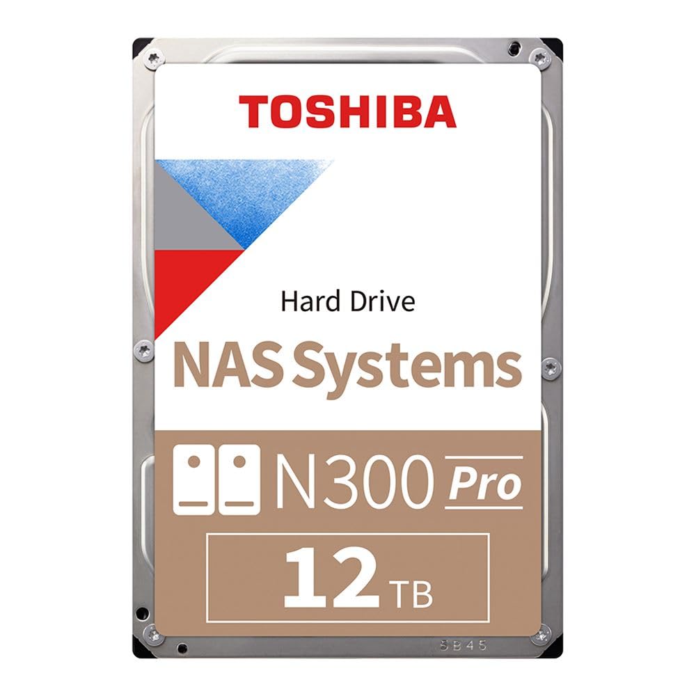 Toshiba N300 PRO 20TB Large-Sized Business NAS (up to 24 Bays) 3.5-Inch Internal Hard Drive - Up to 300 TB/Year Workload Rate CMR SATA 6 Gb/s 7200 RPM 512 MB Cache - HDWG62AXZSTB