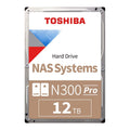 Toshiba N300 PRO 12TB Large-Sized Business NAS (up to 24 bays) 3.5-Inch Internal Hard Drive - Up to 300 TB/year Workload Rate CMR SATA 6 GB/s 7200 RPM 512 MB Cache - HDWG51CXZSTB