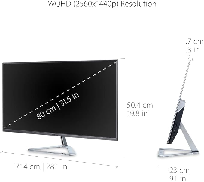 ViewSonic VX3276-2K-MHD 32 Inch 1440p QHD IPS Widescreen Monitor, 75Hz LCD