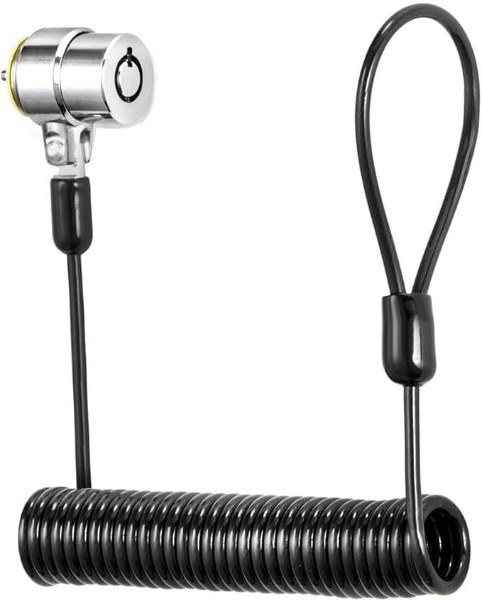 I3C Laptop Lock Cable 6ft Cut-Resistant Security Cable with 360° Rotating Lock for Wedge Slot Laptops 7x3mm Anti-Theft Computer Lock for Office, Library, Travel, Students & Business