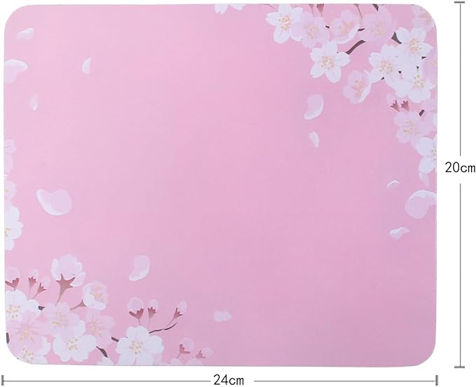 Mouse Pad, Gaming Mouse Pad, Non-Slip Rubber Base Mouse Mat with Designs for Laptop, Computer & Office, 9.5 x 7.9 x 0.12 inches (Pink Flower)