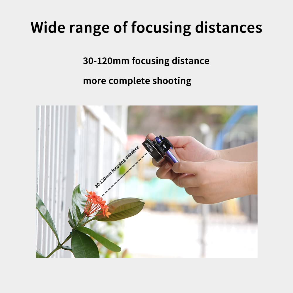 Jevocom 30-120mm Cell Phone Macro Lens, for ipad,iPhone,Samsung, Android, Pixel,Phone Macro Lens
