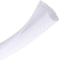 CrocSee 25ft - 1/4 inch Braided Cable Management Sleeve Cord Protector - Self-Wrapping Split Wire Loom for TV/Computer/Home Theater/Engine Bay - White