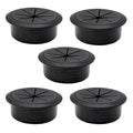 5 Pcs Desk Grommet 2-3/8" / 60 mm, Desk Hole Cover for Cables Black, Cable Grommet ABS Plastic, Desk Hole Grommet for Home & Office Pc, Detachable Cable Cord Organizer