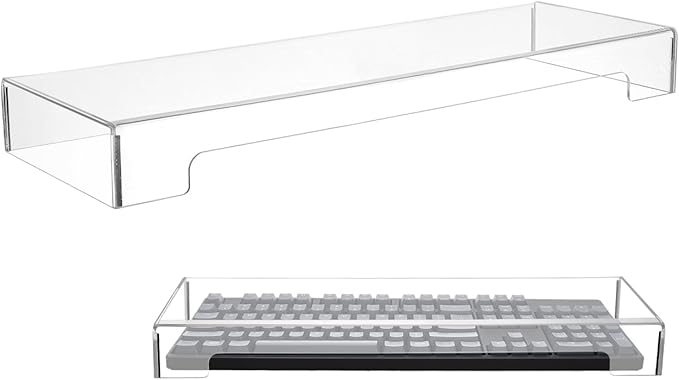 DOITOOL Acrylic Computer Keyboard Cover, Mechanical Keyboard Dust Cover Protector Cat Covers,Laptop Dust Cover(18.6 x 5.9X 1.8inch)