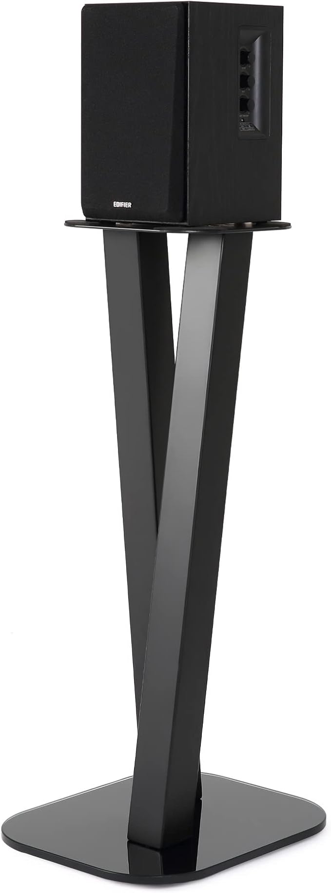 EXIMUS One Pair Fixed Height Universal Speaker Floor Stands - Black - 600 Series