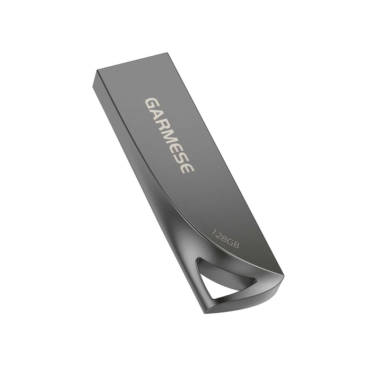 GARMESE Metal USB Flash Drive with Keychain Portable Memory Stick 128GB 1 Pack