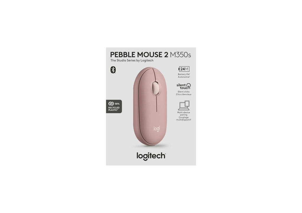 Logitech M350s Pebble 2 Bluetooth Wireless Mouse - Tonal Rose