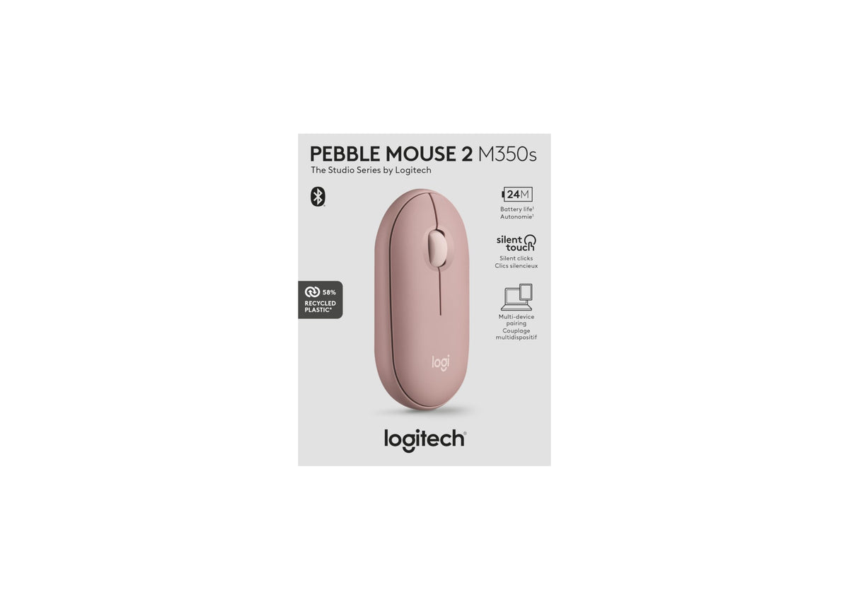Logitech M350s Pebble 2 Bluetooth Wireless Mouse - Tonal Rose