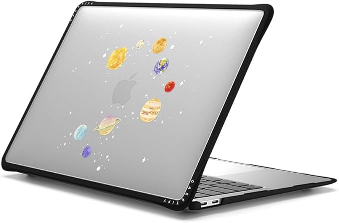CASETiFY Impact MacBook Air 13" (M1/Intel) Case [Cushioned Impact Corners/Scratch-Resistant/Anti-Slip Grip] - Solar System - Clear Black