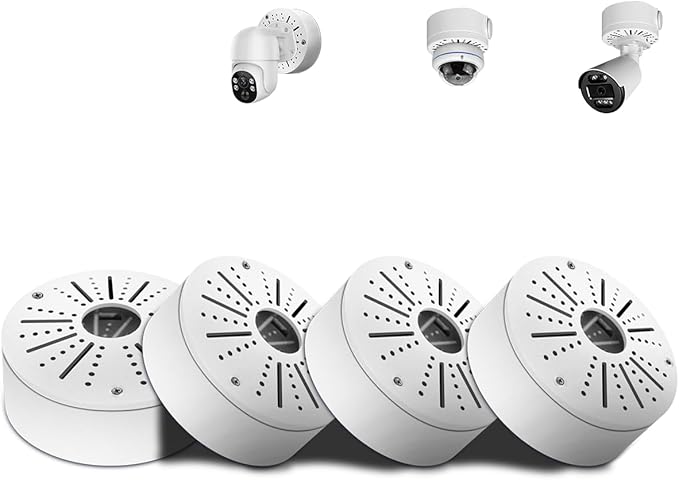 WEILAILIFE 【Compatible Almost All Cameras Type】 Security Camera Junction Box, Universial Camera Junction Box Mount Bracket, Outdoor Security Camera Mount, CCTV Metal Junction Box(4 Pack)