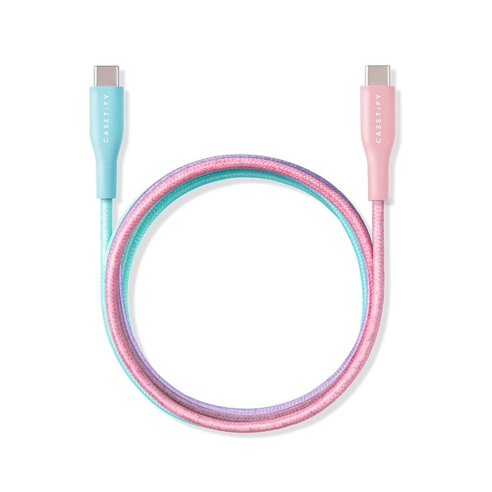 CASETiFY Powerthru USB-C to USB-C Cable (1m/3.3ft) - Cotton Candy