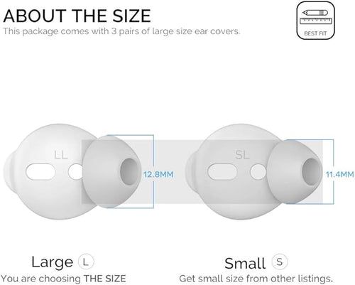 AhaStyle 3 Pairs Ear Tips Silicone Earbuds Cover
