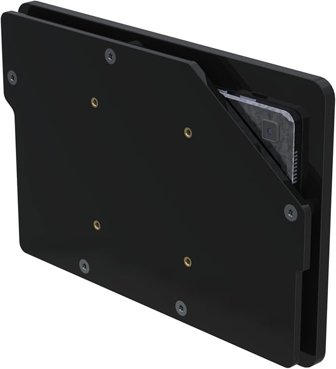 TABcare Anti-Theft Acrylic VESA Enclosure for Galaxy TAB A7 Lite 8.7" SM-T220 Tablet with Free Wall Mount Kit & 90-Degree Angle USB C Cable (TAB A7 Lite, Black)