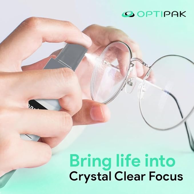 Sparkle Anti-Reflective Lens Cleaner Spray kit | (1) 1oz Glasses Cleaner Spray + (1) Microfiber Cloth for Eyeglasses, Sunglasses, Lenses, Screens and Camera Cleaning Kit (2 Piece Set)