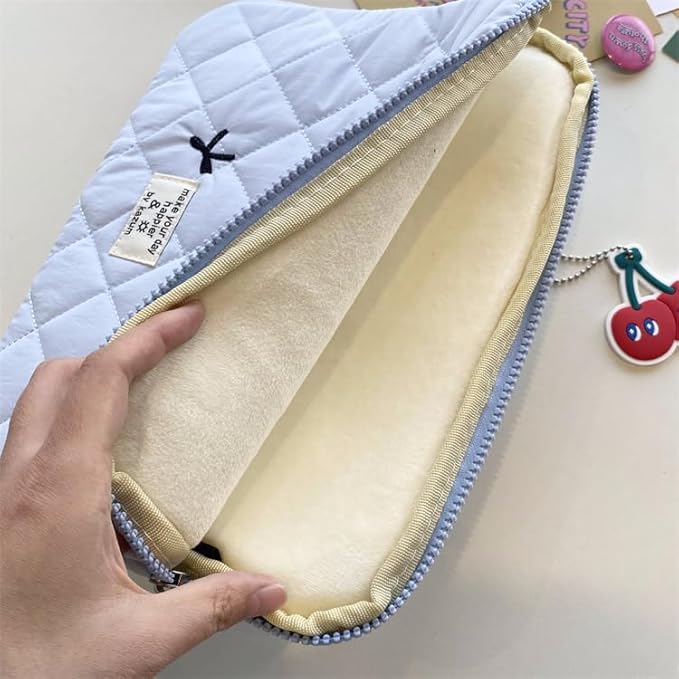 Attria Cute Bow Graphic Carrying Laptop Bag Y2K Preppy Laptop Sleeve Case Bag Kawaii Pad Computer Protect Case Pouch (13-14 inch,White)
