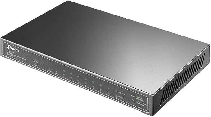 TP-Link 8 Port Gigabit PoE Switch | 8 PoE+ Ports @63W, w/ 1 Uplink Gigabit Port + 1 SFP Slot | Desktop/Wall-Mount | Plug & Play | Limited Lifetime Protection | Traffic Optimization (TL-SG1210P)
