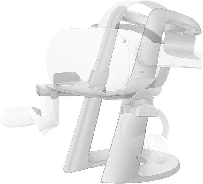 TNP VR Headset Stand for Oculus Quest 2 Holder Touch Controller Display Stand Docking Station White, Meta Quest 2/ Quest/Rift/Rift S/Samsung Odyssey VR Stand/Valve Index/HTC Vive/Valve Index