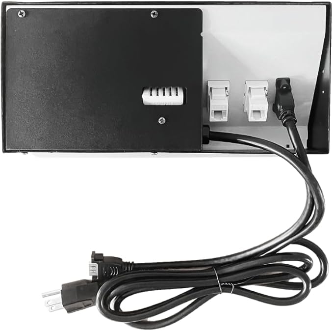 ZESHAN Conference Table Power hub Conference Table connectivity Box with 45 Degree Angle Convenient Plug-in Socket, Power Fully Enclosed Bottom Box Power Socket, USB, Type C, HDMI, RJ45, Silver