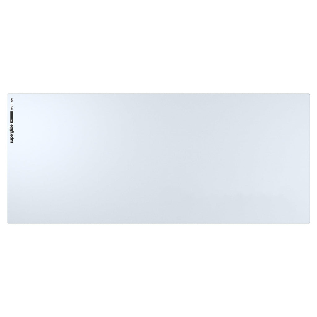 Pulsar - Superglide Premium Glass Mouse Pad XXL ALUMINO-Silicate Glass Surface Anti-Slip Fully Molded high-Density Silicone Rubber 38.5in x 16.5in (XXL, White)