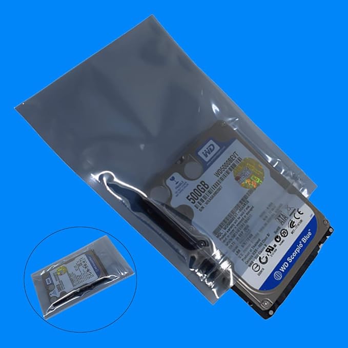 Anti Static Bags,ESD Bags,100pcs Mixed Sizes Antistatic Resealable Bag for 3.5 Hard Drive, 2.5 Solid State Drive with Labels, ESD Shielding Bag for Varieties of Electronic Device