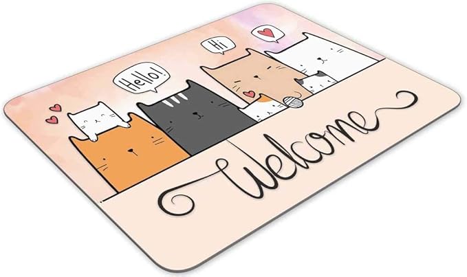 Gaming Mouse Pad， Cute Cartoon Cat Rectangle Mouse Pad Size(9.84"x7.87")