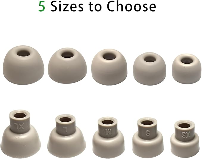 Replacement Earbud Tips for Powerbeats Pro 2 Ear Tips [10 Pairs ] – XL/L/M/S/XS Silicone Earbuds Tips Compatible with Beats Studio Buds/Beats Fit Pro/Solo Buds, Quicksand