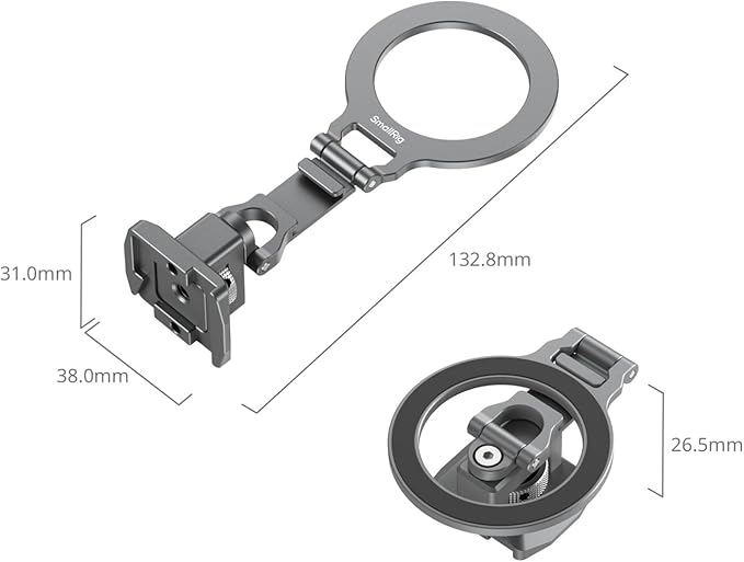 SMALLRIG Metal Phone Mount with Baseplate for Arca-Standard, Compatible for DJI RS 4 Mini, Smartphone Support with Cold Shoe Mount, Phone Tripod Mount for iPhone 16 15 14 etc. - 5339