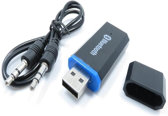 USB Bluetooth Car Adapter,Wireless Audio Adapter Music Receiver for Home,Car Stereo Sound System,Portable Speskers (Aux in) with 3.5mm Cable(Yet-M1)