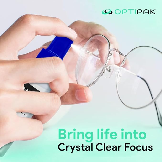 Sparkle Anti-Reflective Lens Cleaner Spray kit | (1) 1oz Glasses Cleaner Spray + (1) Microfiber Cloth for Eyeglasses, Sunglasses, Lenses, Screens and Camera Cleaning Kit (2 Piece Set)