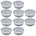 10 Pcs Desk Grommet 2" / 50 mm, Desk Cord Hole Cover, Cable Grommet ABS Plastic, Desk Hole Grommet for Home & Office Pc, Detachable Adjustable Cable Cord Organizer-Silvery