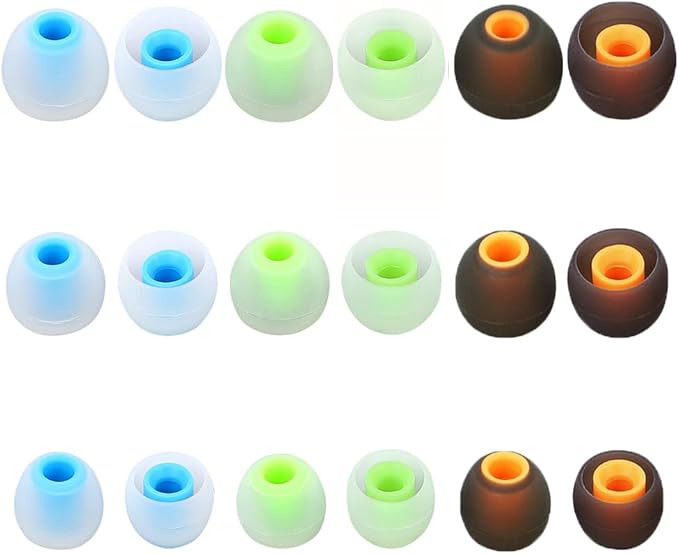 Earbud Tips Ear Bud Tips Soft Anti Slip Washable and Reusable Silicone Replacement Earbud Tips Fit Most in-Ear Earbuds(Inner Hole 3.8mm -5.1mm) 18pcs S M L