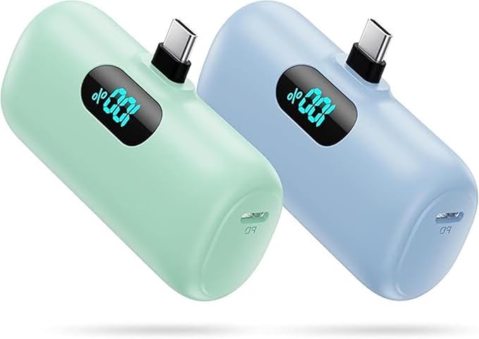 [2 Pack]Small Portable Charger for iPhone 17/16/15 Series,5000mAh 3A PD USB C Power Bank, Mini Travel Essentials Battery Pack for iPhone 17/17 Pro/16/16 Plus/16 Pro/15 Pro Max,Samsung,Android/LG etc
