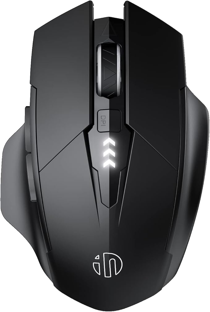 INPHIC Multi-Device Bluetooth Mouse, Upgraded Visible Battery, 2400 DPI, Silent Ergonomic Computer Wireless Mouse for Laptop, Mac, PC etc.