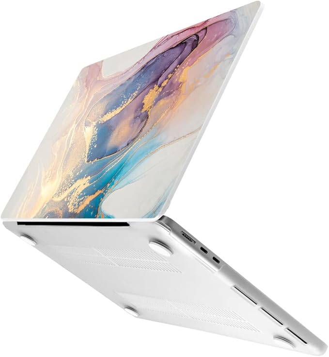 MEEgoodo Case for M4/M3/M2 MacBook Air 13.6 inch Case 2025 2024 2022, Fit Model A3240/A3113/A2681, Laptop Hard Shell with Keyboard Cover Compatible with MacBook Air 13 inch, Abtract Marble