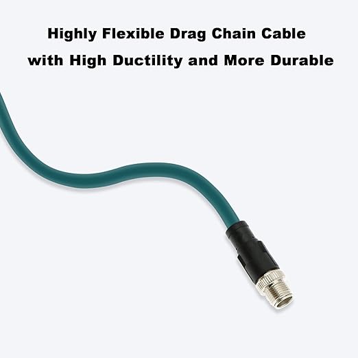 Alvin's Cables M12 8 Pin Male to RJ45 Shielded Ethernet Cable M12 X Coded 8 Position Cat6a Cable for Cognex Industrial Camera 8M/26ft