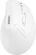 Vertical Wireless Mouse,Bluetooth Mouse with BT5.0/4.0/2.4G, Rechargeable Mouse with Battery Indicator,Ergonomic Design for Comfort and Reduced Wrist Strain, Ideal for Home& Office Use (White)
