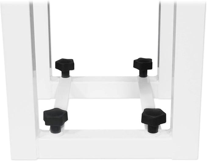 Rockville RTP82W 8 ft Adjustable Totem Light Stand, White & Black Scrims, Carry Bags, 35mm Speaker Adapter, Steel, Portable for DJs & Event Lighting
