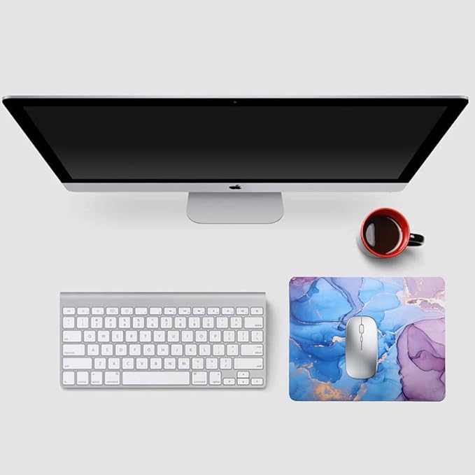 Mouse Pad, Gaming Mouse Pad, Non-Slip Rubber Base Mouse Mat with Designs for Laptop, Computer & Office, 9.5 x 7.9 x 0.12 inches (Marble 6)