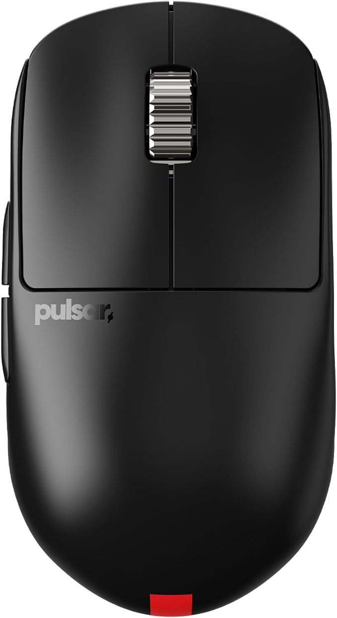 Pulsar Gaming Gears X2H v3 ES Wireless Gaming Mouse, Ultra Lightweight 1.87 oz (53g), Symmetrical, Optical Switch, 32000 DPI, 750 IPS, XS-1 Sensor, 8k Compatible (Medium, Black)
