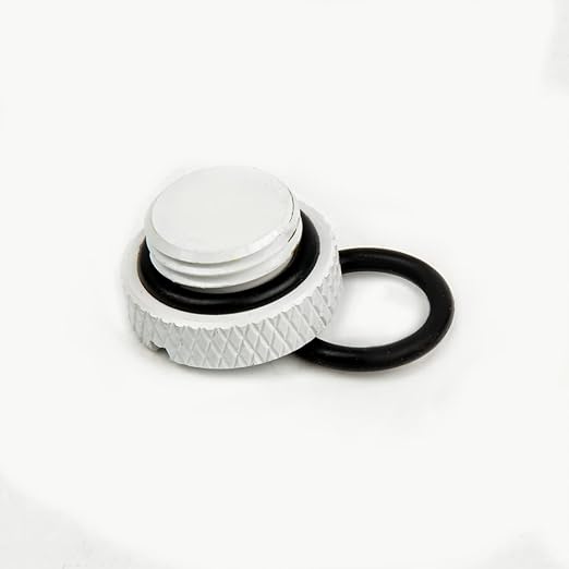Dracaena.io 12 Pack G1/4" Thread, Thin Water Stop Plug Fitting with Coin Slot for Computer Water Cooling System, Durable Brass/Copper Material, White